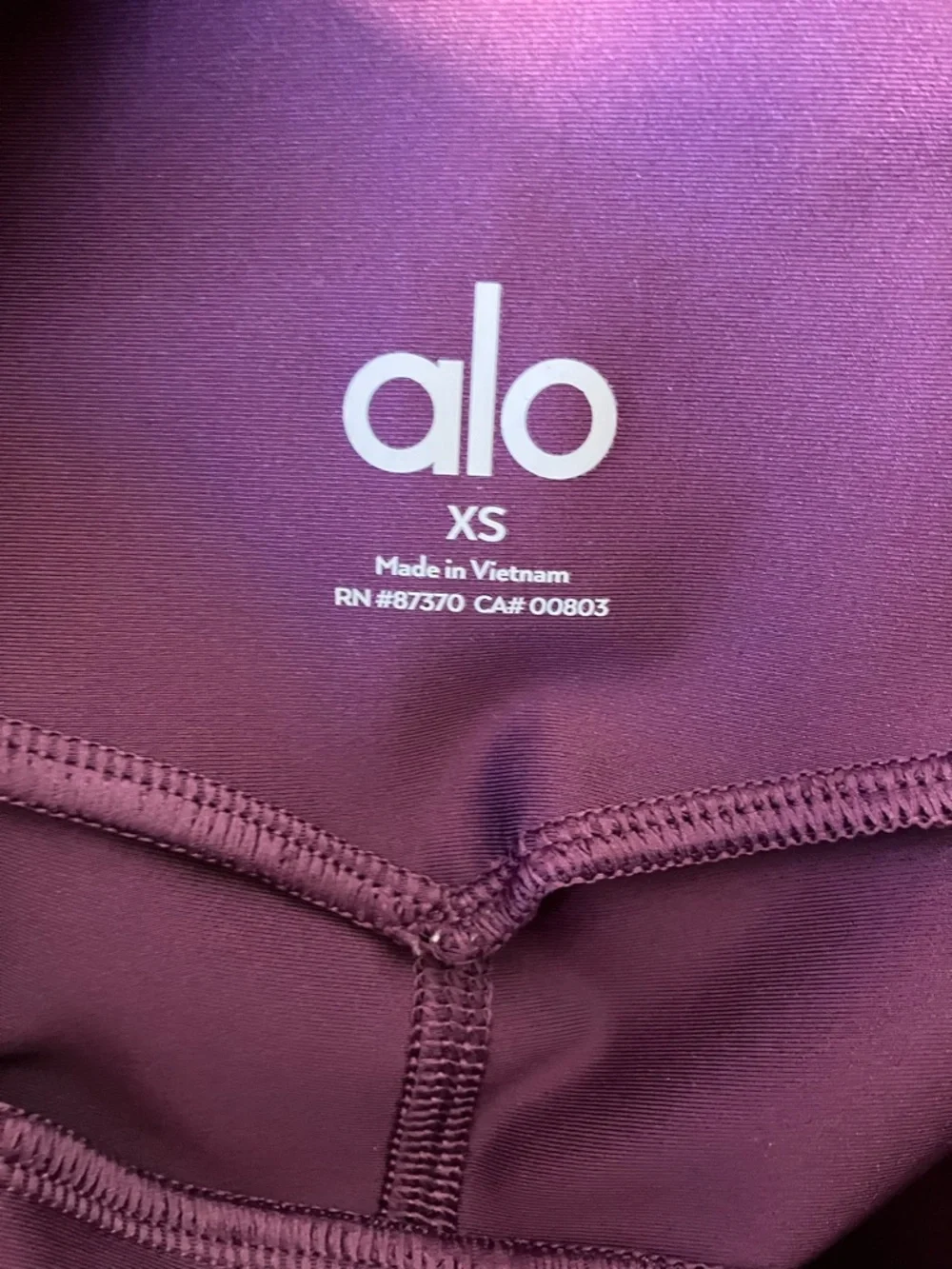 ALO Yoga Ribbed Airlift Size XS High Waist 7/8 Enchanted Leggings Purple Pockets